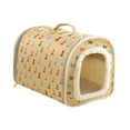 thumbnail image 3 of Stgfyxgs Indoor Puppy Kitten Bed Cave Tent Rabbit House Soft Warm Multifunctional Detachable Zipper Design 18.5x13x14inch with Handle Khaki, 3 of 9