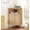 1-WOOD, variant on Modern Corner Cabinet, 66.7" Tall Storage Cabinet with 2 Fluted Doors & Shelves for Kitchen, Living Room, Walnut