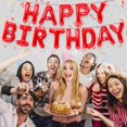 thumbnail image 3 of ERDS-Red Birthday Decorations Red Happy Birthday Balloons Red Happy Birthday Banner Red Happy Birthday Balloons Dark Red Balloons Happy Birthday Balloon Red Happy Birthday Decorations Red Letter Ball, 3 of 4