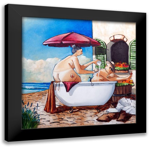 West, Ronald 12x12 Black Modern Framed Museum Art Print Titled - Terrace Bath