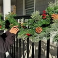 thumbnail image 6 of Haute Decor 9 Foot Pre Lit Christmas Garland w/ 100 LED Warm White Lights, Red Berries, Real Pinecones, 6 of 8