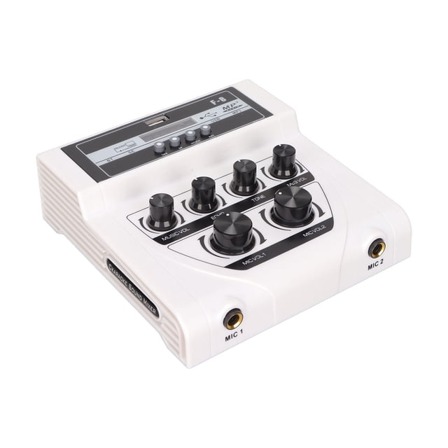 Karaoke Mixer, Dual Powered BT Recording Sound Mixer Reverb Effects Stable 100-240V for Stage EU Plug,US Plug