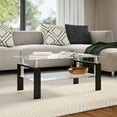 thumbnail image 1 of vidaXL Coffee Table Grey and Transparent 95x55x40 cm Tempered Glass, 1 of 5