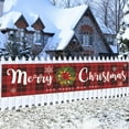 thumbnail image 6 of Honmine Large Merry Christmas Banner, 120" x 20" LED Lighted Xmas Decoration Red Buffalo Plaid Hanging Huge Sign, Holiday Party Supplies Home Decor for Outdoor,Yard,Garden,Porch,Lawn, 6 of 6