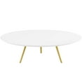 thumbnail image 2 of Modway Lippa 47" Round Wood Top Coffee Table with Tripod Base in Gold/White, 2 of 3