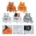 5pcs Lovely Cat Adornment Small Fat Cat Desktop Decor Resin Cat