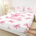 thumbnail image 4 of Erosebridal Initial Alphabet L Full Size Sheets,Dreamy Princess Bowknot Bed Sheets For Bowtie Girls 4-Piece, 4 of 6