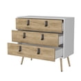 thumbnail image 3 of 32" White and Natural Three Drawer Dresser, 3 of 4