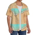 thumbnail image 4 of Vsdgher Beach Footprint Print Men's Wrinkle Free Untucked Cuban Shirt Business Casual Button Down Shirts Short Sleeve Shirt, 4 of 7