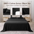thumbnail image 6 of Dan River Bed Sheet Set Queen 4 Piece Black Breathable Soft Cotton Jersey Sheets with Deep Pockets, Unisex, 6 of 10