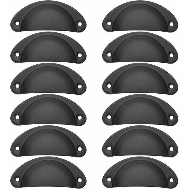 Manija de concha Vintage para armario de cocina, cajón, hierro curvado Retro, 12 Uds.