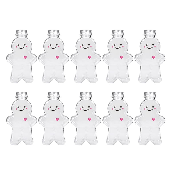 10pcs navideño botellas de pan de jengibre botella de jugo de plástico botellas vacías 500ml