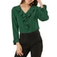 thumbnail image 5 of BLUSA CON VOLANTES PARA MUJER INSPIRE CHIC, ELEGANTE, CON ESCOTE EN V, DE MANGA LARGA, TAMAÑO 3XL, VERDE, PARA USAR EN EL TRABAJO, 5 of 7