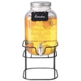thumbnail image 1 of Dispensador De Bebidas 5 Litros De Vidrio Con Base De Metal Tapa y Espiga Vitrolero Tipo Mason Jar ColorHome blanco, 1 of 7