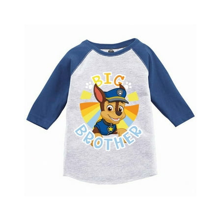 

Paw Patrol Big Brother Pup Chase Raglan - Toddler 3T 4T 5T - Paw Patrol Tee Long Sleeve Shirts for Boys