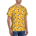 thumbnail image 2 of Vsdgher Cute Bee Butterfly Yelllow Print Men's Dry Fit Mesh Athletic Shirts Moisture Wicking Tennis T-Shirt Tops, 2 of 9
