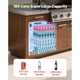 thumbnail image 2 of VEVOR 24-Inch Indoor/Outdoor Beverage Refrigerator,150 QT Freestanding or Undercounter Beverage Fridge,180 Cans Built-in Beer Fridge with Stainless Steel Body for Residential Home Bar Commercial Use, 2 of 9