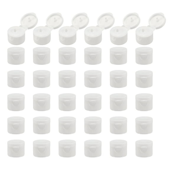 36pcs 20/410 Flips Top Caps for Bottles Replacement Plastic Reusable Non-Spill Bottle Lid , White