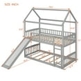 thumbnail image 4 of Aukfa Twin over Twin Bunk Bed with Slide, Floor Bunk Bed for Kids, Boys and Girls, House Top, Wooden - Gray, 4 of 8