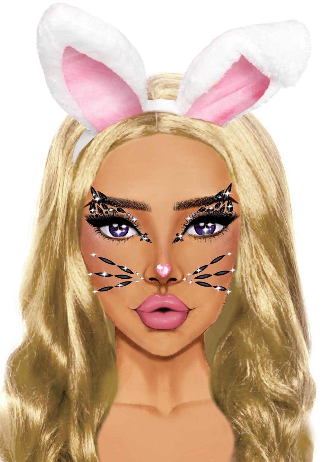 Morris Costumes UAEYE031 Animal Jeweled Face Sticker