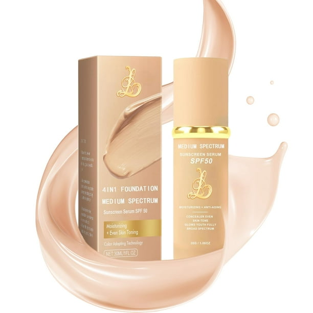 Foundation EdenEdges Biology, hidratante 4 en 1, con SPF 50+, medio