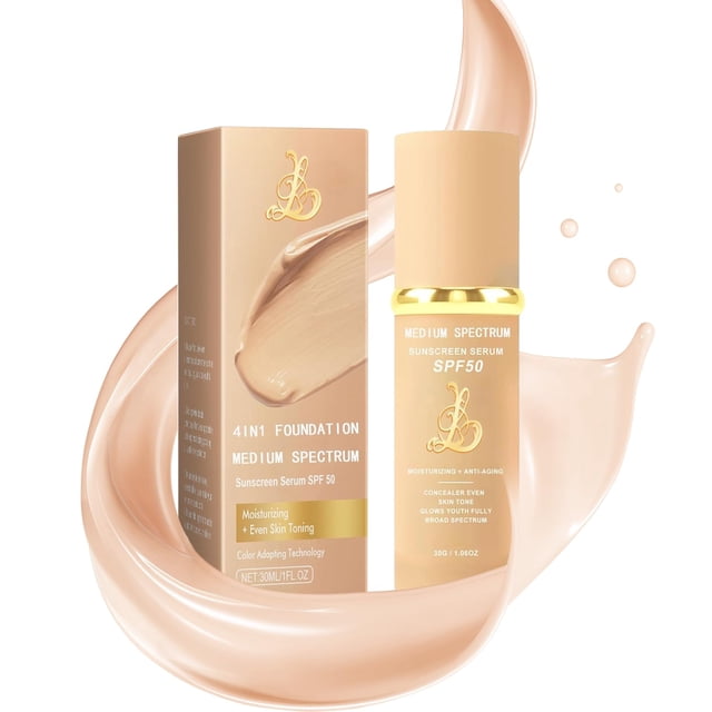 Foundation EdenEdges Biology, hidratante 4 en 1, con SPF 50+, medio