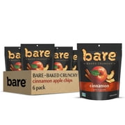 Bare Baked Crunchy Gluten-Free Apple Snack Chips, Cinnamon Flavor, 3.4 oz Bags, 6 Count Multipack