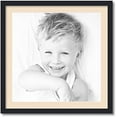 thumbnail image 1 of 22x22 inch  black picture frame with 2 inch single french creme mat, singlemat-frbw26079-22x22-783, 1 of 2