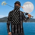 thumbnail image 2 of Bulopur Men’s Fishing Sun Hoodie with Face Cover, UV Protection Long Sleeve Shirt with Patriotic Camo Print, Quick Dry Breathable Top for Boating and Travel, 2 of 8