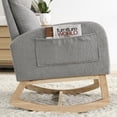 thumbnail image 6 of Nursery Rocking Chair, High Back Armchair with Double Side Pocket, Indoor Upholstered Chair for Living Room, Bedroom(Grey), 6 of 9