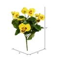 thumbnail image 3 of Vickerman 10" Plastic Artificial Pansy Bush in Yellow (Set of 4), 3 of 3