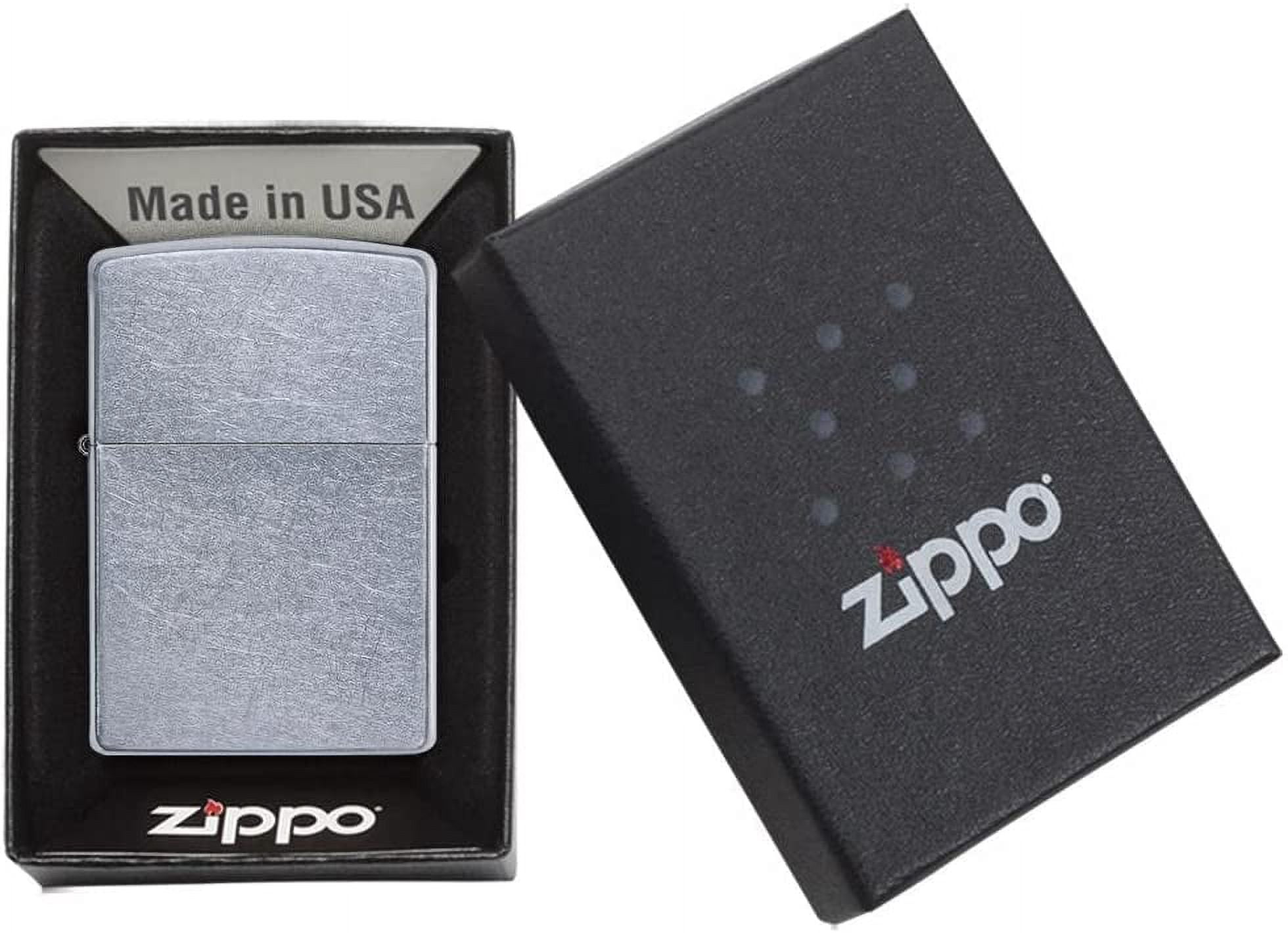 Zippo Lighter - Personalized Chrome Windproof Lighter Custom Message Engrave (Street Chrome) #207