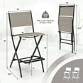 thumbnail image 3 of Gymax Tabourets de Bar Pliants - Ensemble de 2, Café, 3 of 7