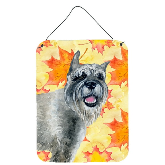 Carolines Treasures BB9923DS1216 Schnauzer Fall Wall or Door Hanging Prints Yellow 12WX16H multicolor