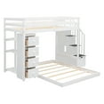 thumbnail image 5 of Harper & Bright Designs Twin Over Full Separable Bunk Beds with Storage Stairs, Wood L-Shape Bunk Bed Frame with 4 Drawers and Shelves for Bedroom, White, 5 of 15