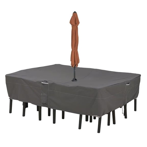 Classic Accessories  Rectangular, Oval Patio Table & Chairs Cover With Umbrella Hole