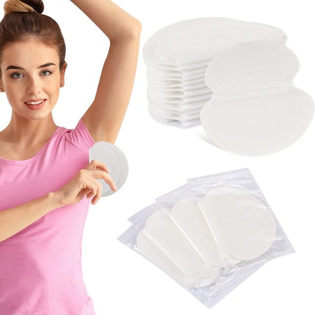 LinenLoon 120 Pcs Coussinets Anti-Transpiration pour Aisselles Coussinets Jetables en Coton Pur pour Femmes et Hommes Absorption de la Transpiration Confortables Extra Adhésifs Non Parfumés. Non Visibles