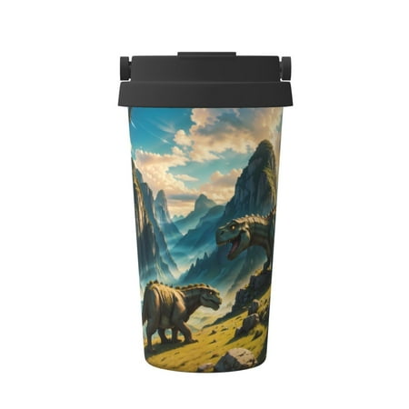 

Susaid Valley River Dinosaur Print Coffee Travel Mug Insulated Coffee Mug with Lid Leakproof Coffee Thermos Coffee Tumbler for Hot&Cold Drinks