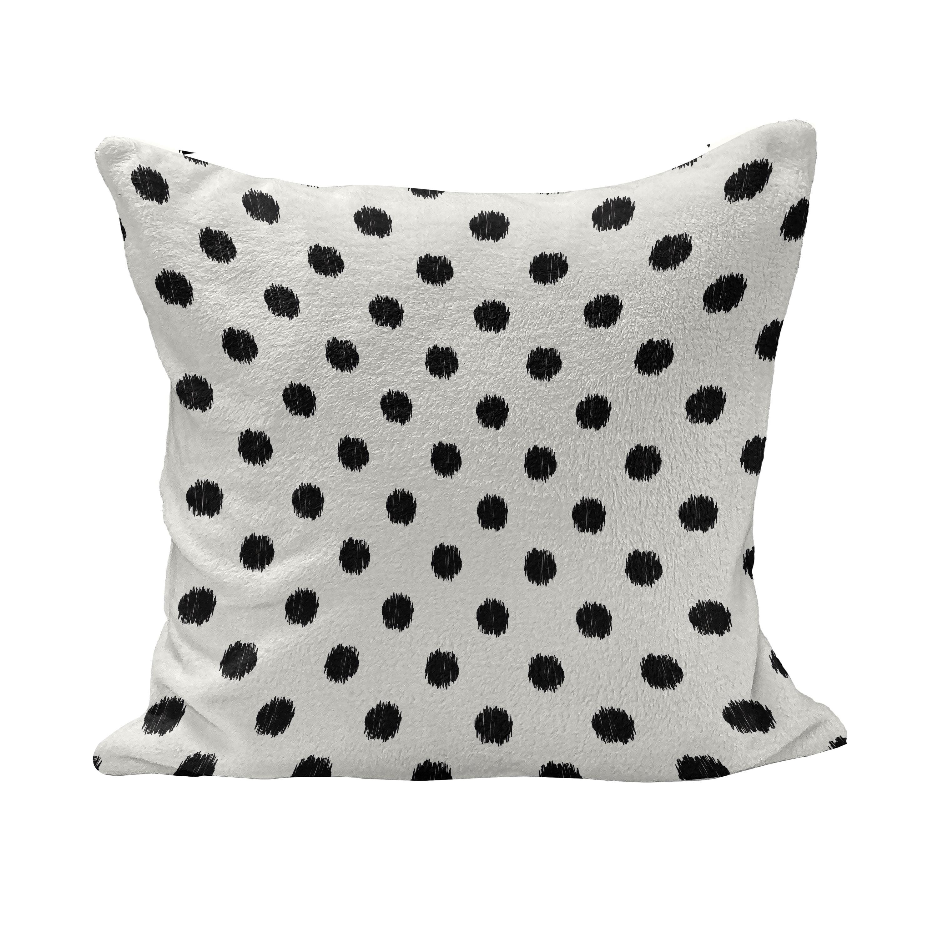 Multicolor Design Minds Boutique Black and White Polka Dot Spots Throw Pillow 18x18