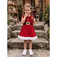 thumbnail image 5 of RUINIXCW Toddler Baby Girl Velvet Dress Christmas Sleeveless Fur Trim Santa Dress, 5 of 8
