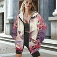 thumbnail image 3 of SCRAWLGOD Hummingbird Peach Blossom Women's Full-Zip Hoodies Streetwear Stylish Sweatshirt with Relaxed Shoulder Elastic Sweater for Date Nights, Family Gatherings, Exercising, XXL, 3 of 7