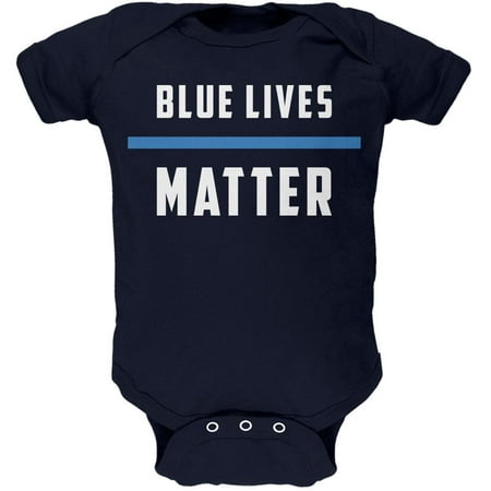 

Police Blue Lives Matter Thin Blue Line Navy Soft Baby One Piece - 0-3 months