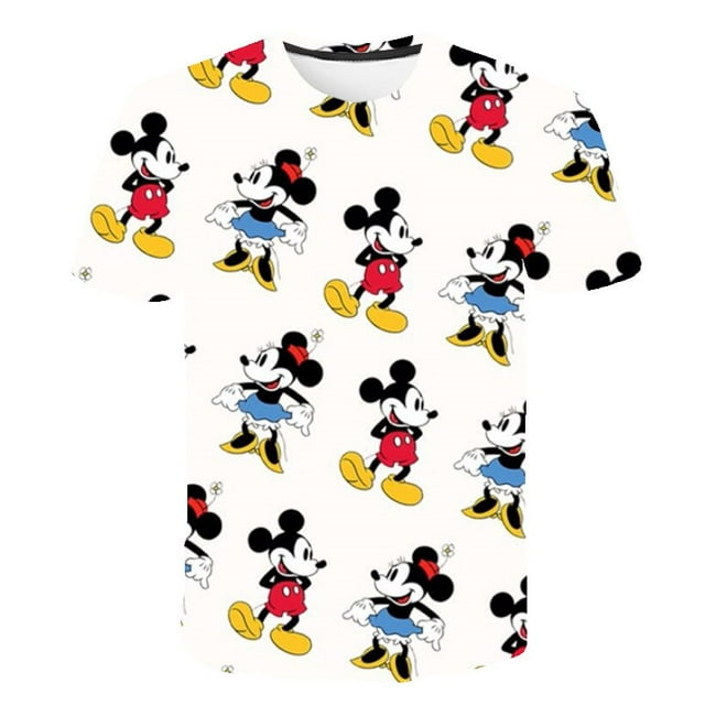 Camisetas de dibujos animados para niños y niñas, camiseta con estampado de Mickey Mouse para niños, camiseta de manga corta de verano para niños, camisetas de dibujos animados, ropa 14T Gao Jinjia LED