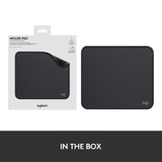 Logitech Mouse Pad - Studio Series, Computer Mouse Mat with Anti-slip Rubber Base, Easy Gliding, Spill-Resistant Surface, Graphite