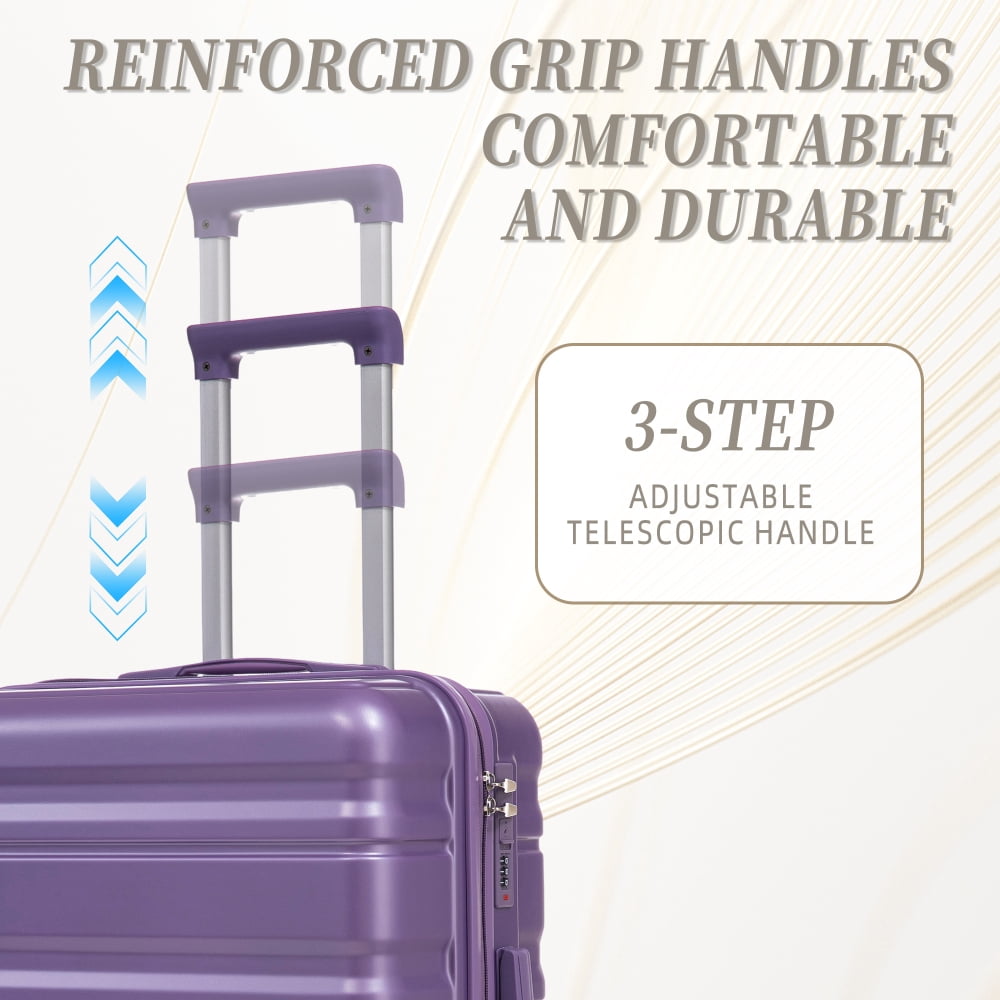 HomePerch 3-Piece ABS Spinner Luggage Set, 20"/24"/28" Lightweight Hard Shell Suitcases, Airline Approved Carry-On, 360° Spinner Wheels, Waterproof Travel Set