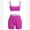 Hot Pink, variant on IBTOM CASTLE Layered Workout Sets for Women 2 Piece Polka Dot Sports Bra High Waist Shorts Gym Active Yoga Pilates Outfits S Pink
