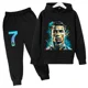 thumbnail image 2 of Conjunto de sudadera y pantalones deportivos para niños, conjunto de 2 piezas para niños y niñas, ropa para niños con estampado de avatar de Ronaldo, 2 of 5