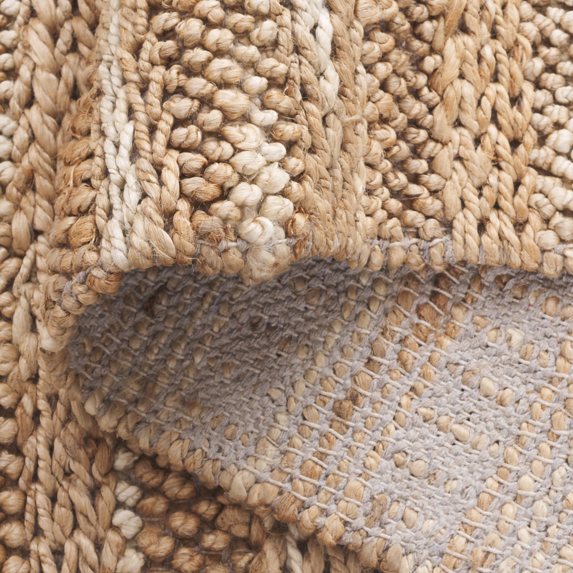 SAFAVIEH Natural Fiber Couture Hattie Striped Area Rug, Natural, 6' x 6' Square