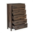 thumbnail image 4 of Farmhouse 5 Drawers Dresser Chests for Bedroom, Rustic Wood Tall Chest of Drawers with Metal Handles, Dressers Organizer for Bedroom, Living Room, Hallway, 4 of 8
