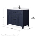 thumbnail image 5 of Wyndham Collection Beckett 42" Wood Single Bathroom Vanity in Dark Blue/White, 5 of 6